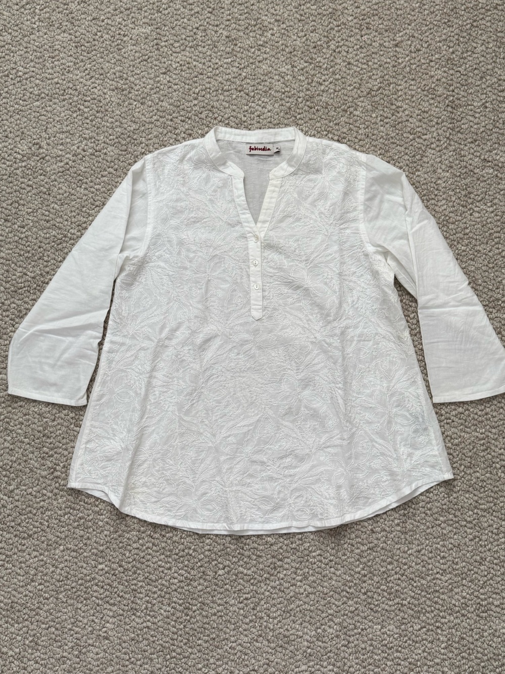 NWOT FabIndia Ladies White Cotton Kurti